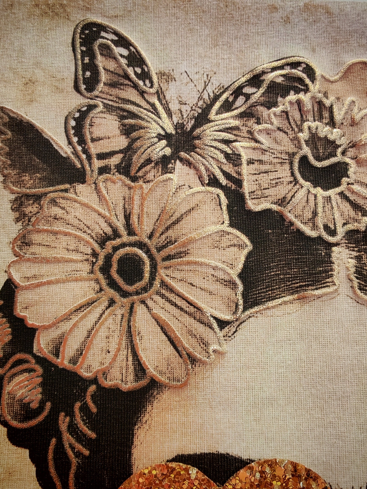 T-shirt Frida con occhiali stampa beige