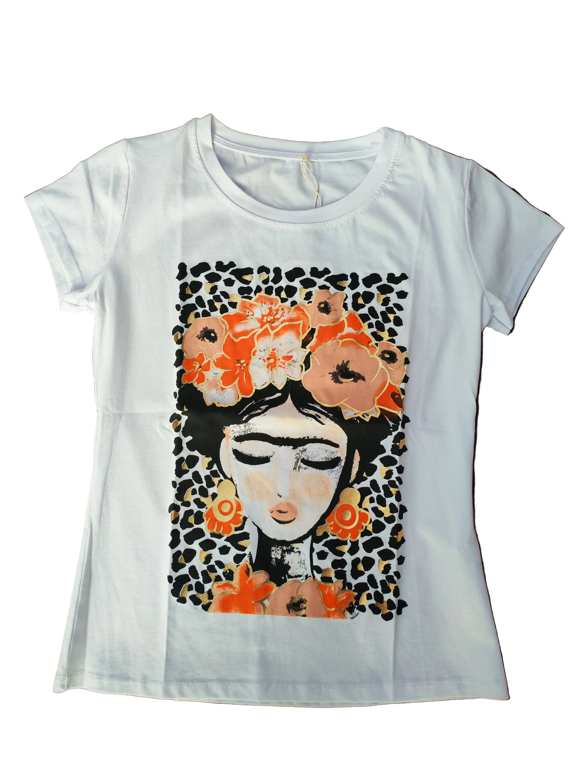 T-shirt Frida fiori arancioni