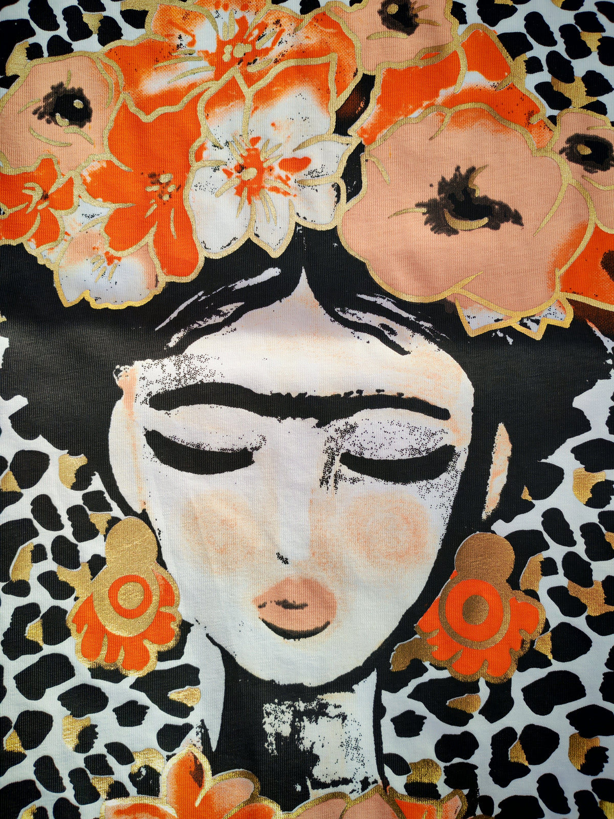 T-shirt Frida fiori arancioni