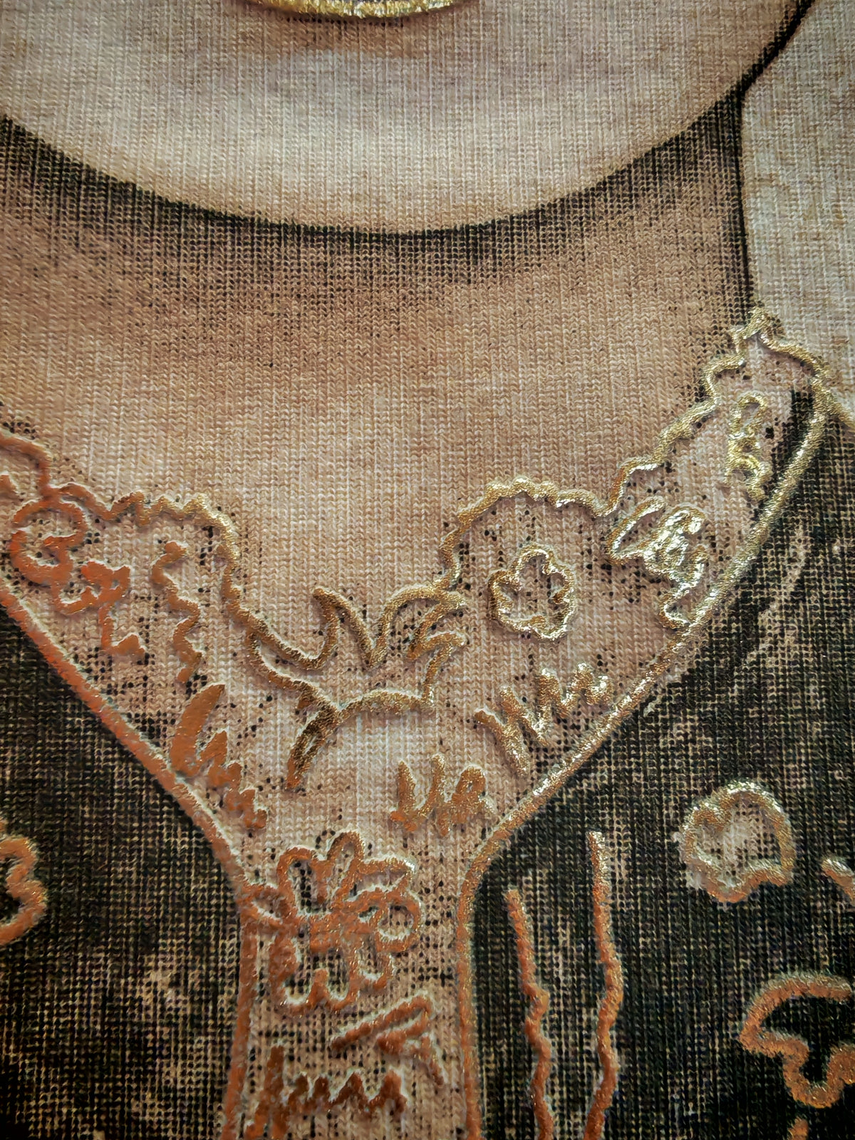 T-shirt Frida con occhiali stampa beige