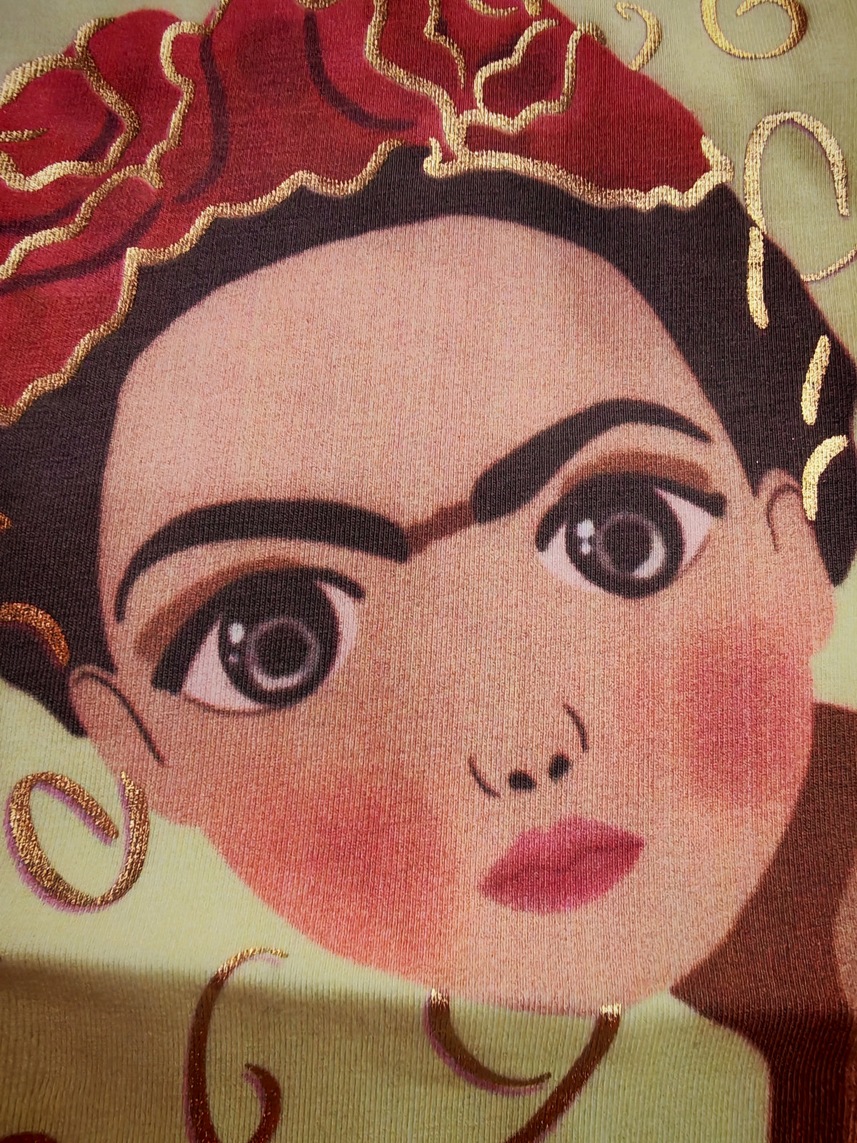 T-shirt Frida paillettes gialle
